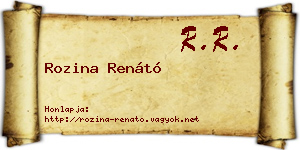 Rozina Renátó névjegykártya